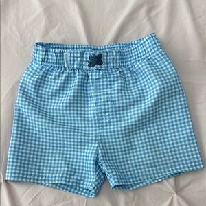 Rugged Butts Light Blue Gingham Swim Shorts